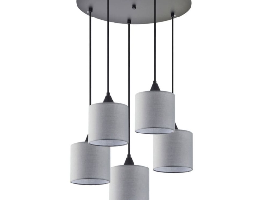 Φωτιστικό Οροφής Κρεμαστό Adept 77-9028 40x300cm 4xE27 60W Grey Homelighting Μέταλλο,Ύφασμα