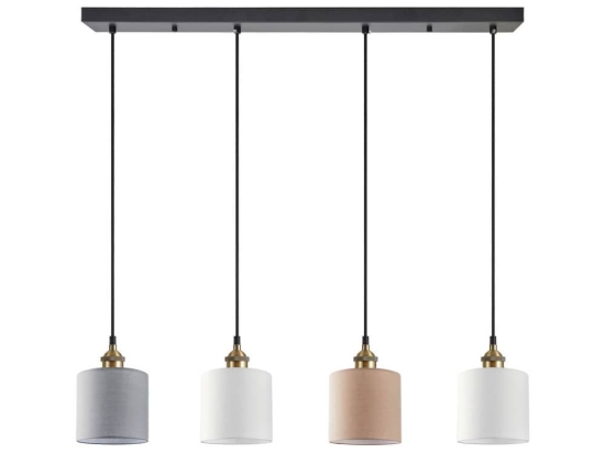 Φωτιστικό Οροφής - Ράγα Magnum Flex 77-9033 85x15x300cm 4xE27 60W White -Grey - Brown Homelighting Μέταλλο,Ύφασμα