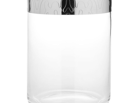 Βάζο Αποθήκευσης Γυάλινο Dressed MW21/100 1Lt Clear-Inox Alessi Ατσάλι,Γυαλί