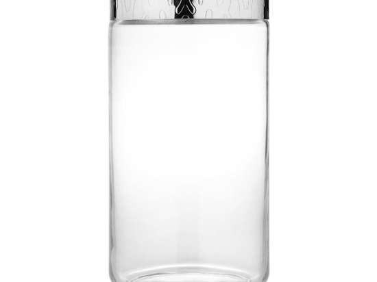 Βάζο Αποθήκευσης Γυάλινο Dressed MW21/150 1,5Lt Clear-Inox Alessi Ατσάλι,Γυαλί