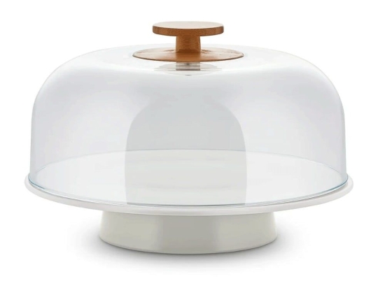 Τουρτιέρα Με Καπάκι & Πόδι Mattina BG06 WG 31,6cm Warm Grey Alessi Πορσελάνη
