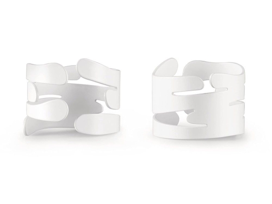 Δαχτυλίδι Πετσέτας Barking (Σετ 2Τμχ) BM17S2 W 4,5x3cm White Alessi Ανοξείδωτο Ατσάλι