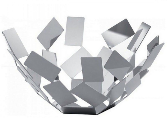 Φρουτιέρα La Stanza dello Scirocco MT02 W 27,3x27,3x13cm Μεταλλική White Alessi Μέταλλο