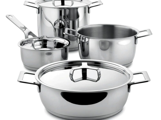 Μαγειρικά Σκεύη Pots & Pan (Σετ 7Τμχ) AJM100S7 Inox Alessi Ανοξείδωτο Ατσάλι