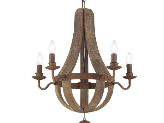 Φωτιστικό Οροφής-Πολυέλαιος Millennium 129921 52x62/217cm 5xE14 40W Brown Ideal Lux