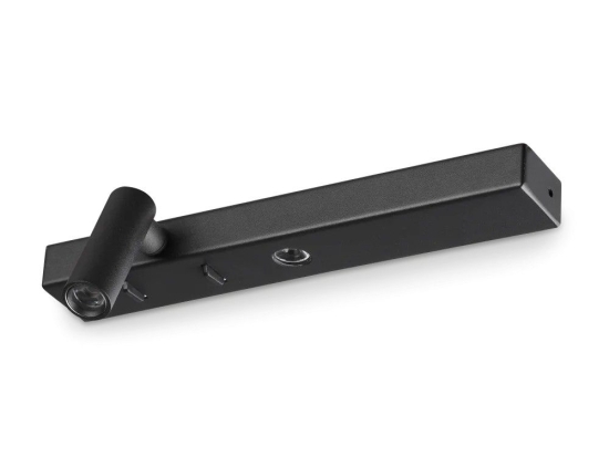 Φωτιστικό Τοίχου Bonne Nuit-1 336787 3000K 420lm 22x6x6,5cm Black Ideal Lux