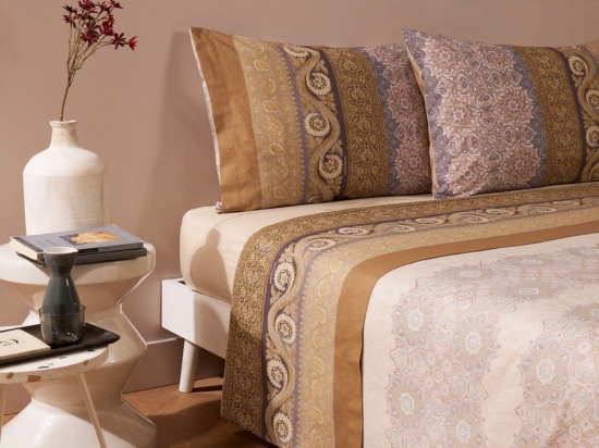 Σεντόνια Tremezzo (Σετ 4τμχ) Beige Bassetti Υπέρδιπλo 250x280cm 100% Βαμβάκι