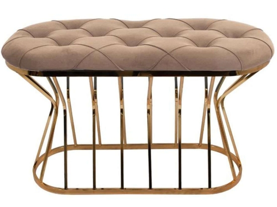 Σκαμπό Lithos 825-123-009 90x38x53cm Beige-Gold