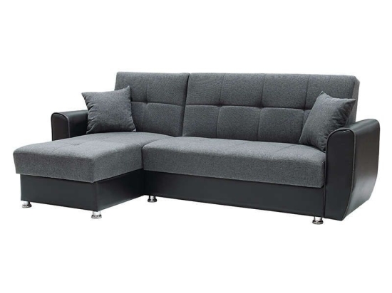 Καναπές Γωνιακός Vera 240x146x85cm Grey 828-82-056 Τεχνόδερμα,Ύφασμα