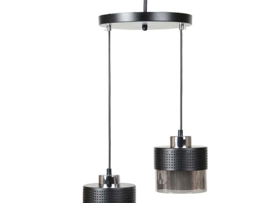 Φωτιστικό Οροφής 835-125-312 25x75cm 2xΕ27 60W Black-Silver
