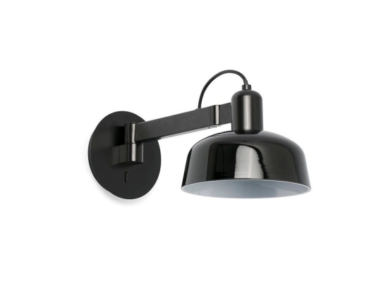 Φωτιστικό Τοίχου Tatawin Arm Glass 20342-117 1XE27 15x38cm Black Faro Barcelona