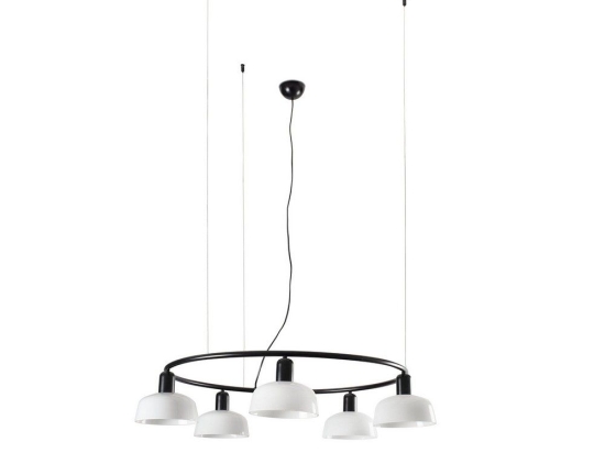 Φωτιστικό Οροφής Κρεμαστό Tatawin Circular S 20343-116-5L 5xE27 Black-Opal Faro Barcelona