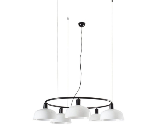 Φωτιστικό Οροφής Κρεμαστό Tatawin Circular M 20343-119-5L 5xE27 Black-Opal Faro Barcelona