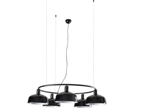 Φωτιστικό Οροφής Κρεμαστό Tatawin Circular M 20343-120-5L 5xE27 Black Faro Barcelona