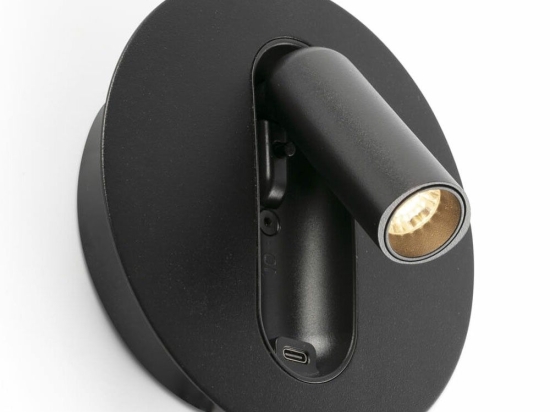 Φωτιστικό Τοίχου - Reader Timit USB LED 2700K 357lm 5,3x14,5cm Black Faro Barcelona