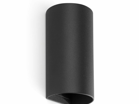 Φωτιστικό Τοίχου Sole Round Smooth 40539 2xGU10 8x15,5cm Black Faro Barcelona