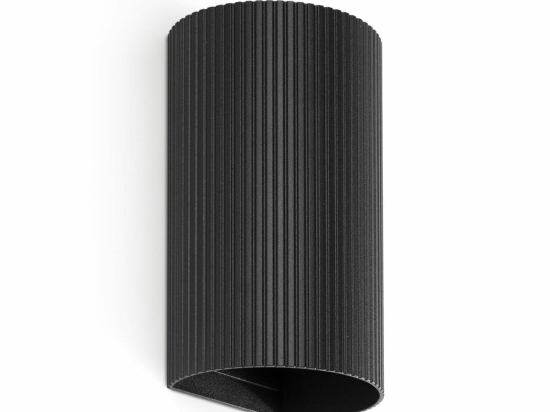 Φωτιστικό Τοίχου Sole Round Striped 40543 2xGU10 8x15,5cm Black Faro Barcelona