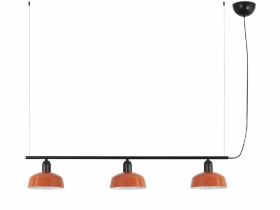 Φωτιστικό Οροφής - Ράγα Tatawin Metal S 20338-142 3xE27 210x100cm Black-Reddish Orange Faro Barcelona