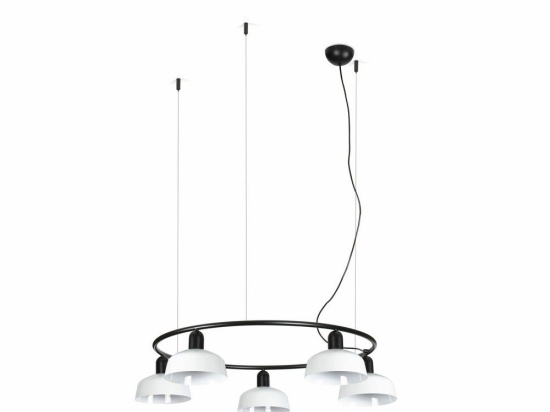 Φωτιστικό Οροφής Κρεμαστό Tatawin Circular Metal S 5xE27 Black-White Faro Barcelona