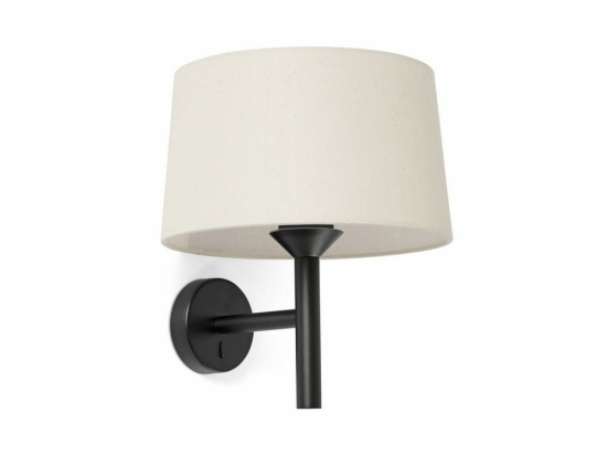 Φωτιστικό Τοίχου Windsor 20221-150 1xE27 29x26,5x39,2cm Black-Linen Faro Barcelona