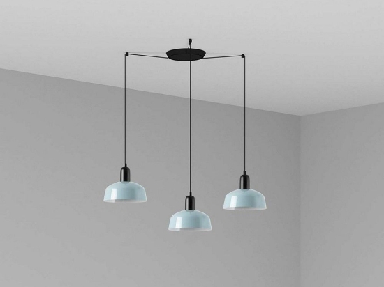 Φωτιστικό Οροφής Κρεμαστό Tatawin Metal S 20340-142-3L 3xE27 Black-Greyish Blue Faro Barcelona