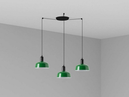 Φωτιστικό Οροφής Κρεμαστό Tatawin Metal S 20340-144-3L 3xE27 Black-Green Faro Barcelona