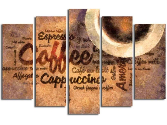 Πίνακας Καμβάς (Σετ 5Τμχ) 242BNZ4283 19x70/19x60/19x50cm Multi Wallity Κάθετοι Ξύλο, Καμβάς