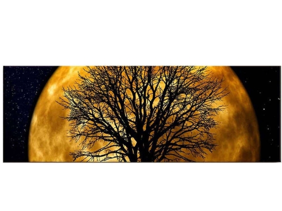 Πίνακας Καμβάς Με Φως Led 254LED3269 90x30cm Multi Wallity Οριζόντιοι Ξύλο, Καμβάς