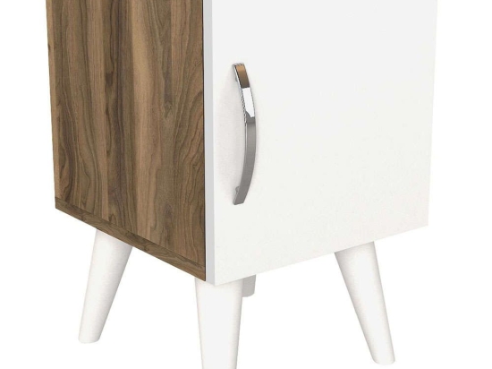 Κομοδίνο Bellini 731WAT3404 35x37,1x55cm Walnut-White