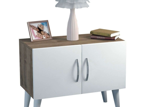 Κομοδίνο Bellini 731WAT3405 70,3x37,1x55cm Walnut-White