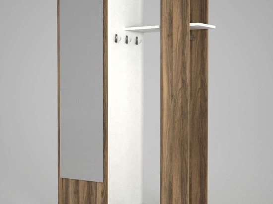 Έπιπλο Εισόδου Antre 745DCD4002 105x47,2x185cm White-Walnut Μοριοσανίδα, Μελαμίνη