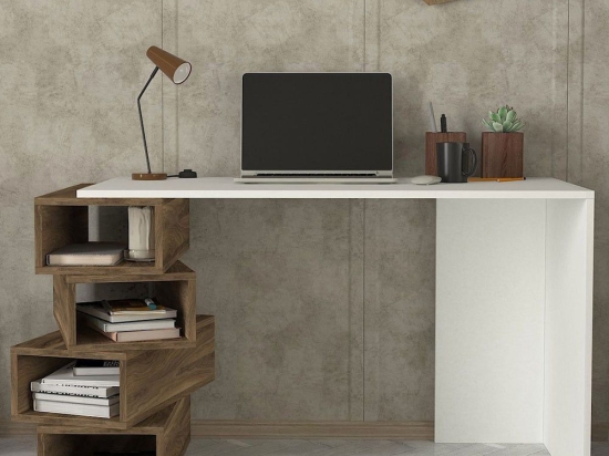Γραφείο Jenga 745DCD3806 130x60x75cm White-Walnut