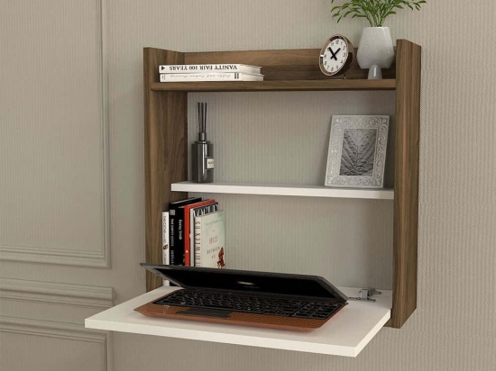 Γραφείο Αναδιπλούμενο Laptop 745DCD3809 60x49,4x60cm White-Walnut