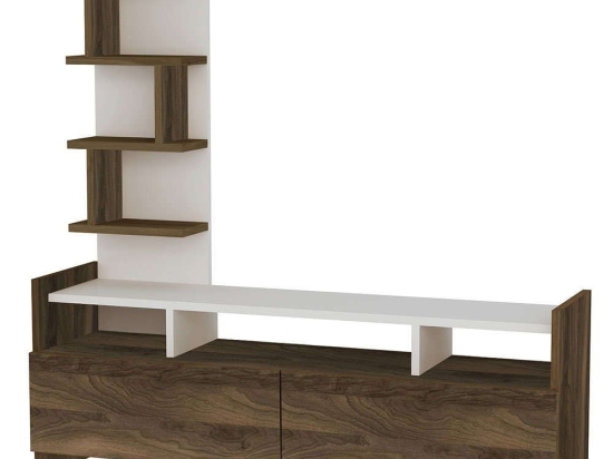 Σύνθεση Τηλεόρασης Aldora 756FRN3043 123,6x33x120cm White-Walnut