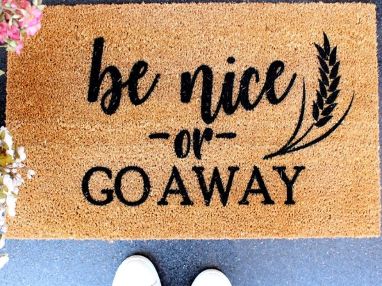 Πατάκι Εισόδου Go Away 796LMN9804 70x40cm Brown-Black Aberto Design 70x40