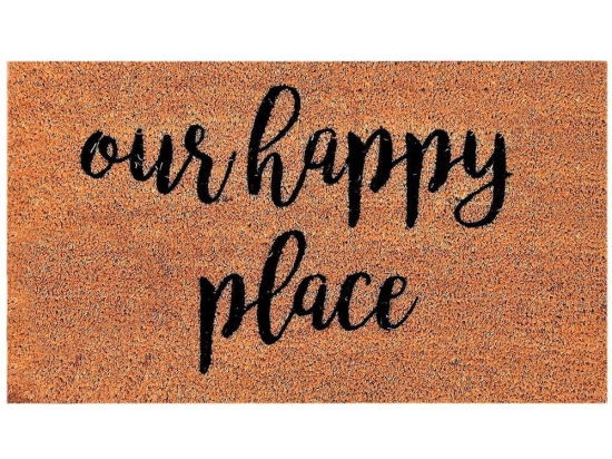 Πατάκι Εισόδου Happy Place 796LMN9808 70x40cm Brown-Black Aberto Design 70x40