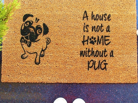 Πατάκι Εισόδου Pug 796LMN9823 70x40cm Brown-Black Aberto Design 70x40