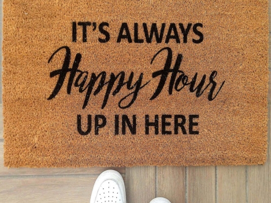Πατάκι Εισόδου Happy Hour 796LMN9832 70x40cm Brown-Black Aberto Design 70x40