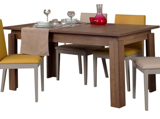 Τραπέζι Επεκτεινόμενο Huqqa 801CMY2913 78/170x80x150cm Dark Oak Μοριοσανίδα, Μελαμίνη
