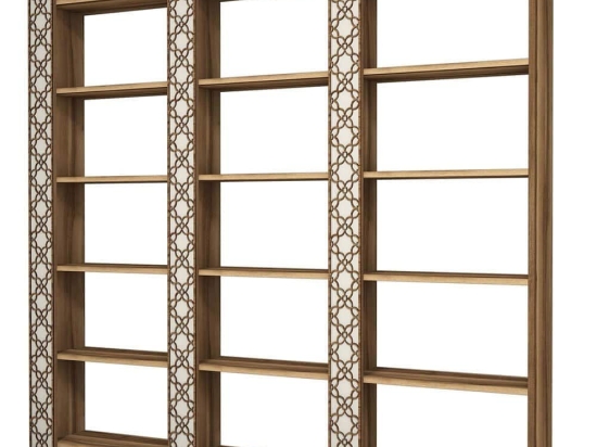 Βιβλιοθήκη City 845HCT3621 184,6x24,2x170cm Walnut-Cream