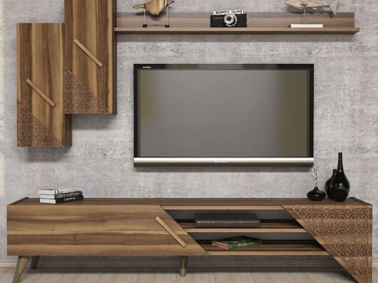 Σύνθεση Τηλεόρασης Beril 845HCT3002 180x37x40cm Walnut