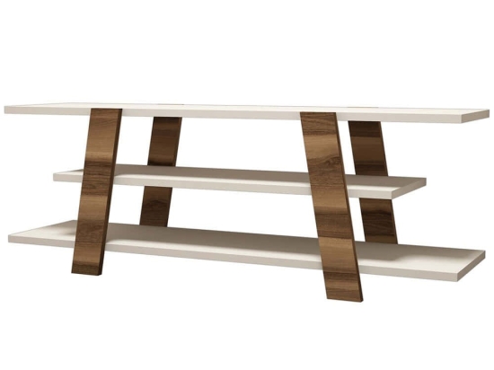 Έπιπλο Τηλεόρασης Flower 845HCT3039 120x33,6x42cm Walnut-Cream