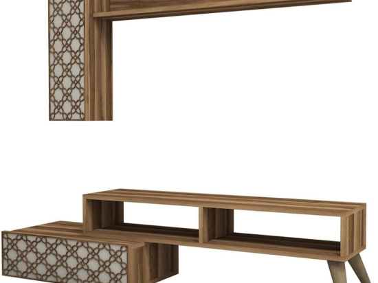 Σύνθεση Τηλεόρασης Planet 845HCT3047 150x37,2x37,8cm Walnut-Cream