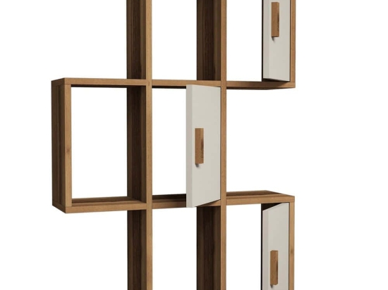 Ραφιέρα Τοίχου Flora 845HCT1602 50x20x112,6cm Walnut-Cream