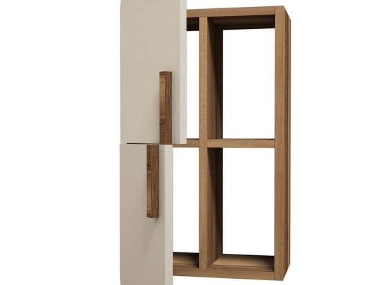 Ραφιέρα Τοίχου Rose 845HCT1606 35x22x80cm Walnut-Cream
