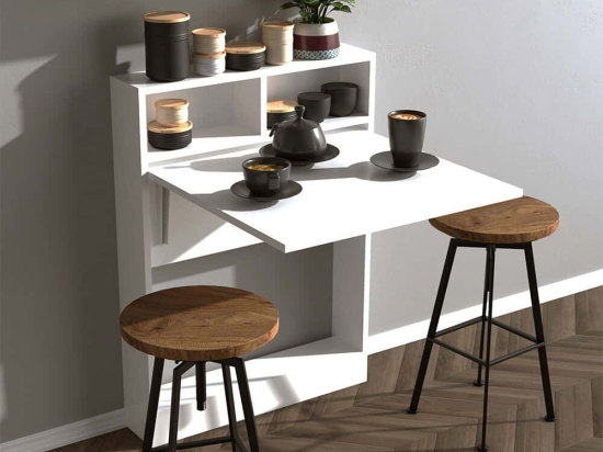 Τραπέζι Πτυσσόμενο Bracked 793ELG3802 70x71x96cm White Μοριοσανίδα, Μελαμίνη