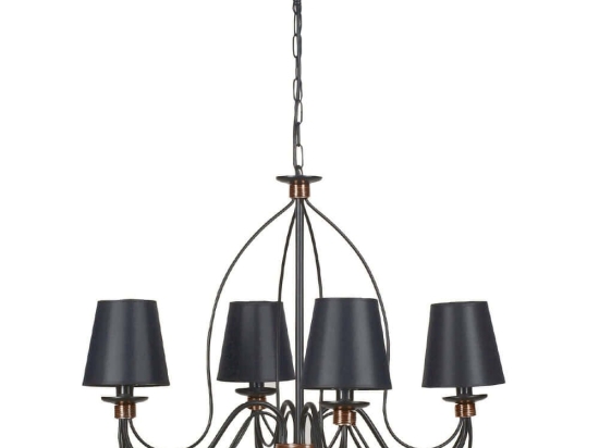 Φωτιστικό Οροφής - Πολυέλαιος Berfin 846STL1441 Φ60x90cm 4xE14 40W Black Opviq