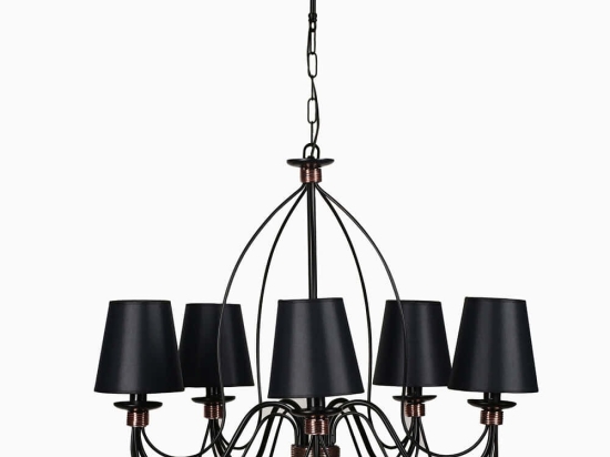 Φωτιστικό Οροφής - Πολυέλαιος Berfin 846STL1442 Φ60x90cm 5xE14 40W Black Opviq