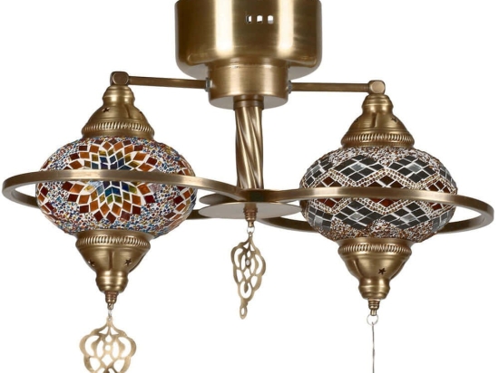 Φωτιστικό Οροφής - Πλαφονιέρα Yeni 846STL1736 Φ50x25cm 2xE27 40W Multi Opviq