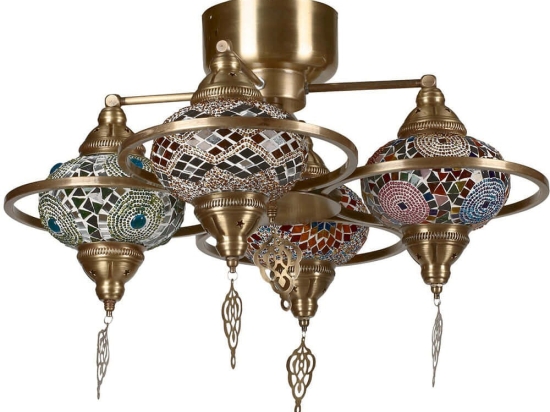 Φωτιστικό Οροφής - Πλαφονιέρα Yeni 846STL1738 Φ50x44cm 4xE27 40W Multi Opviq